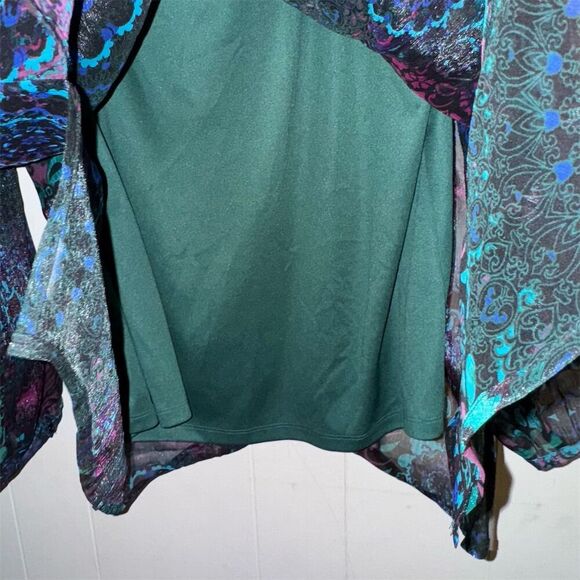 Maggie Barnes Catherines Women's 3X Floral Bohemian Blouse Multicolor Casual - Picture 5 of 6